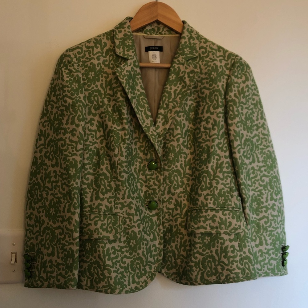 J Crew Lime Green Lined Linen Blend Blazer ❇️